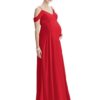 Red Maternity Photoshoot Long Dress