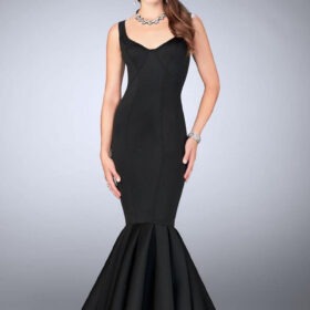 Black Cutout Open Back Mermaid Evening Gown
