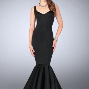 Black Cutout Open Back Mermaid Evening Gown