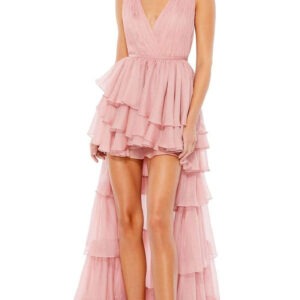 Baby Pink High Low Layered Dress