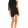 Black Asymmetrical One Shoulder Dress