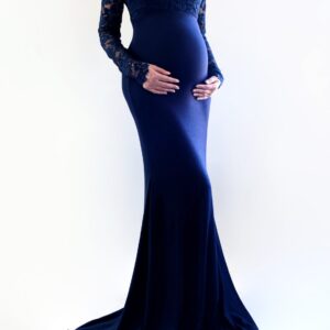 Navy Blue Trail Maternity Gown