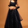 Black Sequin Blouse And Lehenga Set