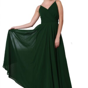 Dark Green Georgette Gown