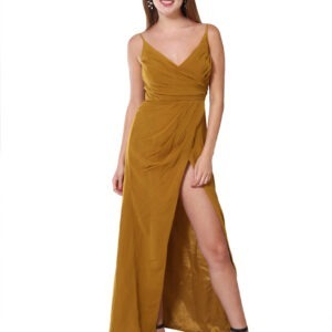 Mustard Side Slit Gown