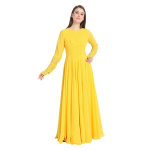 Yellow Full Sleeve Gown