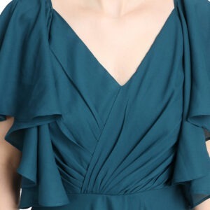 Teal Green Ruffle Gown