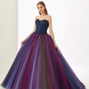 Ombre Off Shoulder Trail Gown