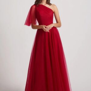 Red One Off Shoulder Gown