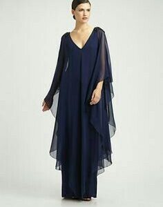 Navy Blue Cape Gown