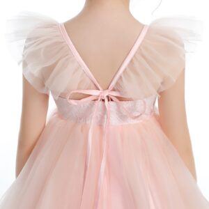 Pink Layered Girls Ball Gown