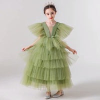 Girls Mint Green Frill Gown