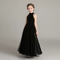 Girls Black Long Gown