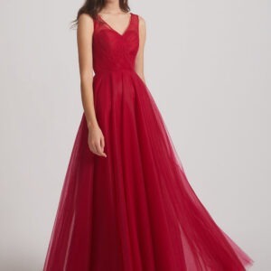Red Deep Neck Gown