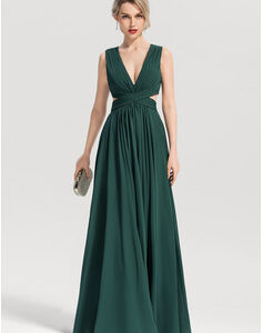 Dark Green Side Cut Out Gown