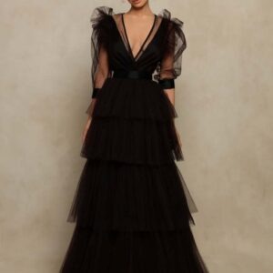 Black Ruffle Gown