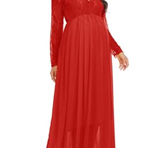Red Maternity Photoshoot Trail Gown