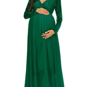 Green Maternity Photoshoot Trail Gown