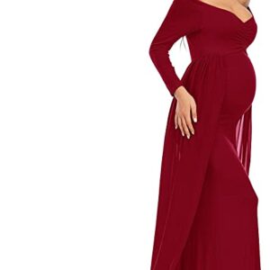 Wine Maternity Photoshoot Trail Gown