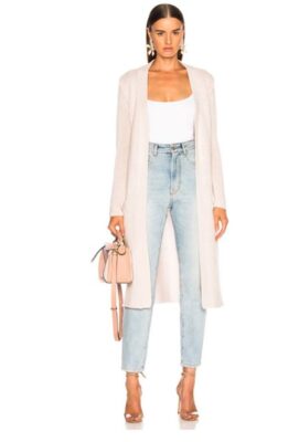 Mom jeans with blouse and cardigan