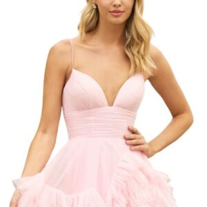Blush Pink Frill Gown For Photoshoots