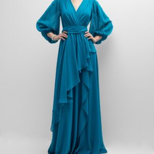 Teal Green Full Sleeve Gown