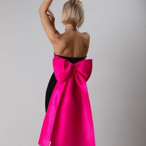 Black & Pink Dress With Giant Back Bow