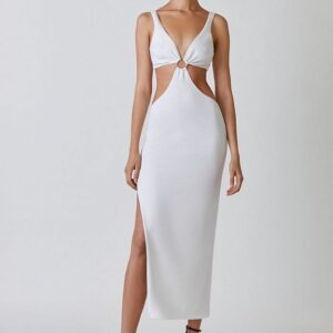 White Beach Cutout Dress
