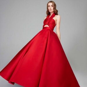 Elegant Red Flared Gown