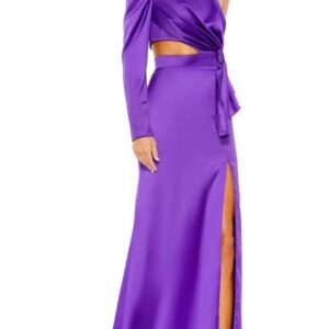Lavender One Shoulder Side Slit Gown