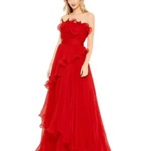 Red Off Shoulder Gown