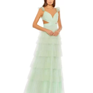 Pastel Green Side Cutout Gown