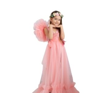 Baby Pink Gowns For Mother-Daughter Twinning Photoshoot