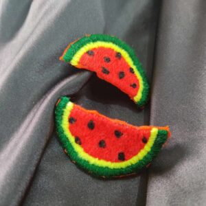 Hand Crafted Embroidered Watermelon Earrings