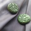 Pale Green Textured Stud Clay Earrings