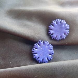 Light Violet Flower Stud Clay Earrings