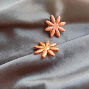 Clay Burnt Brown Daisy Stud Earrings