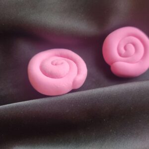 Baby Pink Spiral Clay Stud Earrings