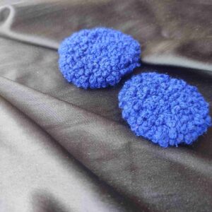 Blue French Knot Embroidered Earrings
