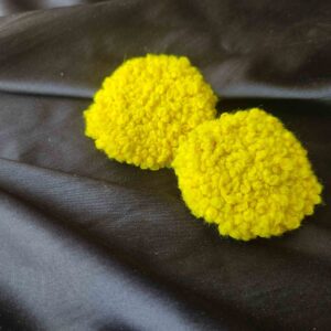 Yellow French Knot Embroidered Earrings