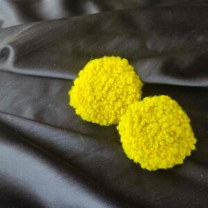 Yellow French Knot Embroidered Earrings
