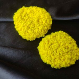 Yellow French Knot Embroidered Earrings