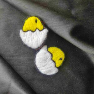 Hand Embroidered Cute Little Chick Earring