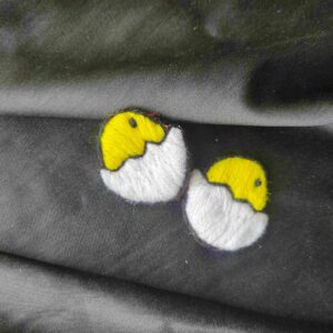 Hand Embroidered Cute Little ChIck Earring