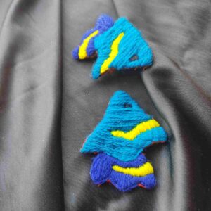 Hand Embroidered Fish Earring