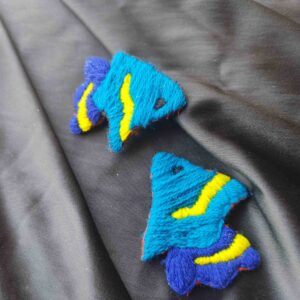 Hand Embroidered Fish Earring