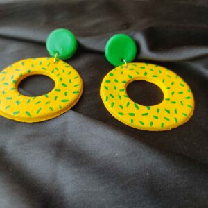 Cute Clay Yellow & Green Earrings