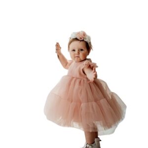 Pale Pink Dresses For Mother-Daughter Twinning Photoshoot