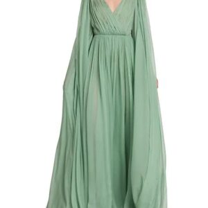 Mint Green Shoulder Trail Gown