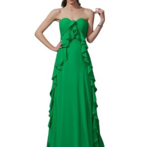 Green Off Shoulder Frill Gown